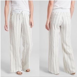 Athleta cabo tide striped linen wide leg pants 4